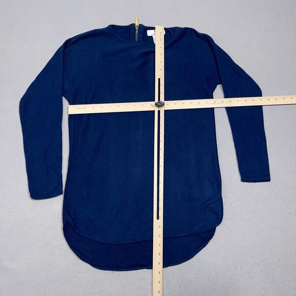 Magaschoni Sweater Women Medium Blue Tunic Cashmere Blend Scoop Pullover Cozy - Picture 4 of 9